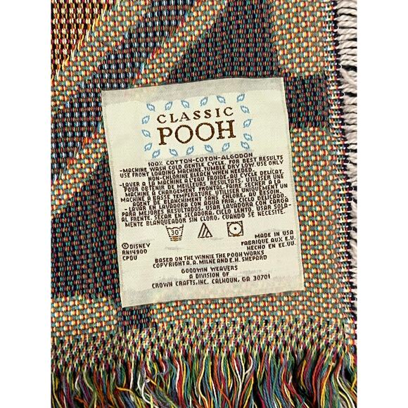 Winnie the Pooh Tapestry Blanket Disney Classic Pooh Goodwin Weavers Rare - Picture 5 of 7